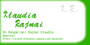 klaudia rajnai business card